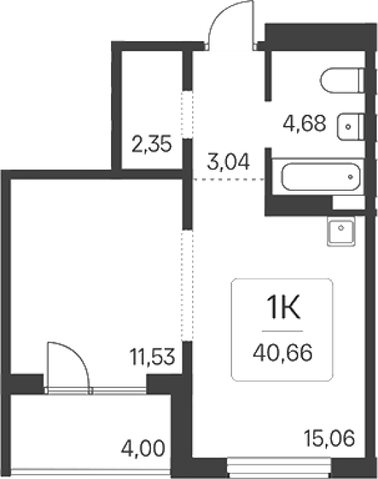 Продажа 1-комнатной в&nbsp;жилом комплексе «Эко-квартал на Кедровой»