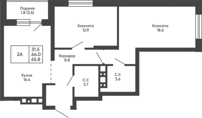 Продажа 2-комнатной в&nbsp;жилом комплексе «Башни Дзен»