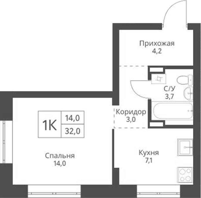 Продажа 1-комнатной в&nbsp;жилом комплексе «Экоград 12 дворов»