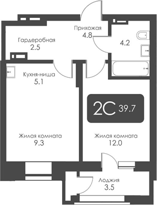 Продажа 2-комнатной студии в&nbsp;жилом комплексе «City Towers»