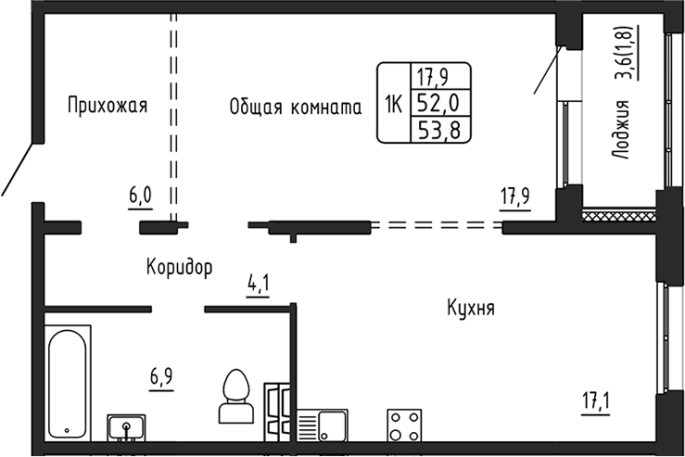 Продажа 1-комнатной в&nbsp;жилом комплексе «Самоцветы»