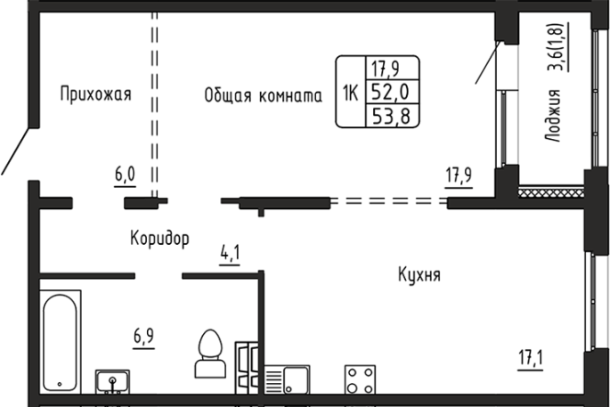 Продажа 1-комнатной в&nbsp;жилом комплексе «Самоцветы»
