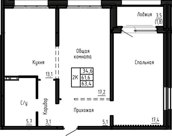 Продажа 2-комнатной в&nbsp;жилом комплексе «Акварельный 4.0»