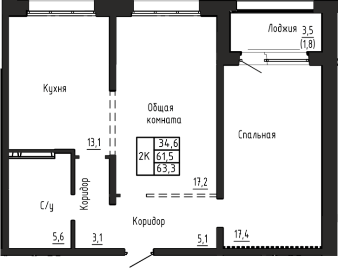 Продажа 2-комнатной в&nbsp;жилом комплексе «Акварельный 4.0»