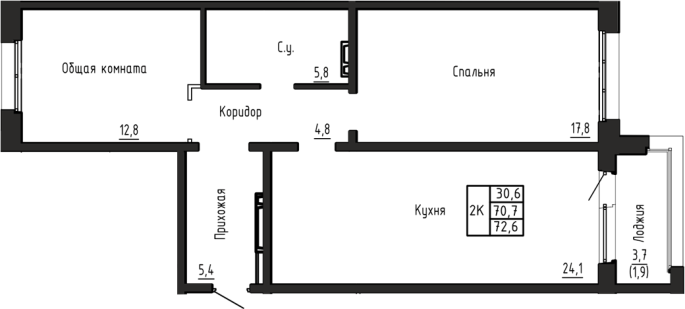 Продажа 2-комнатной в&nbsp;жилом комплексе «Акварельный 4.0»