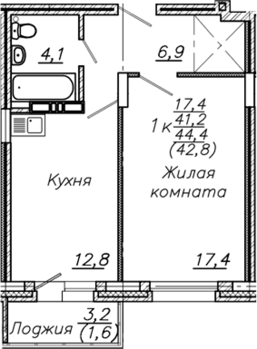 Продажа 1-комнатной в&nbsp;жилом комплексе «Авиастроителей»