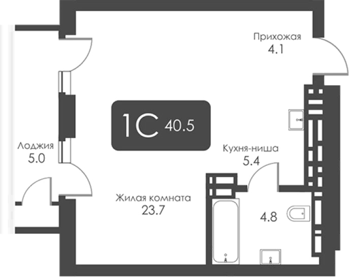 Продажа 1-комнатной студии в&nbsp;жилом комплексе «City Towers»