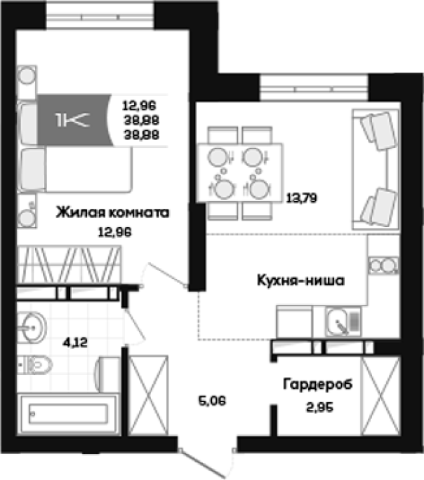 Продажа 1-комнатной в&nbsp;жилом комплексе «Салют»