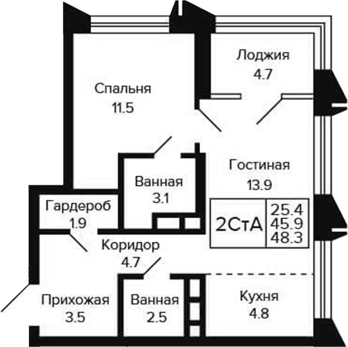 Продажа 2-комнатной студии в&nbsp;жилом комплексе «Цитатум»
