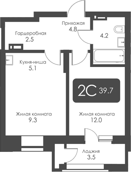Продажа 2-комнатной студии в&nbsp;жилом комплексе «City Towers»