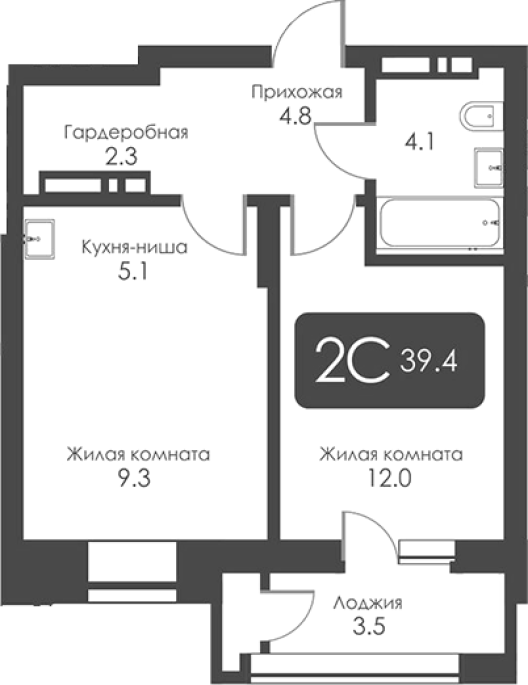 Продажа 2-комнатной студии в&nbsp;жилом комплексе «City Towers»