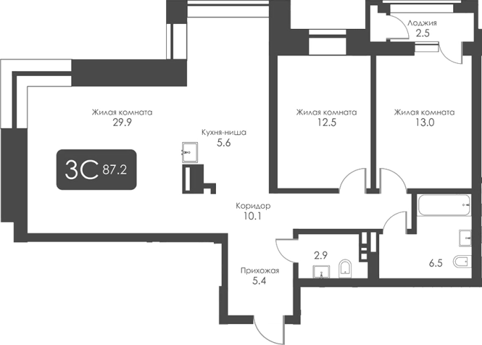 Продажа 3-комнатной студии в&nbsp;жилом комплексе «City Towers»