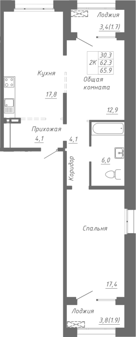 Продажа 2-комнатной в&nbsp;жилом комплексе «Гренландия»