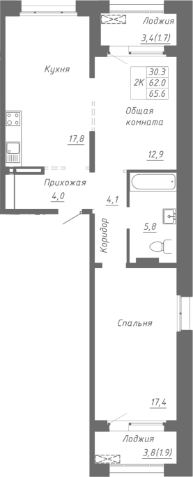 Продажа 2-комнатной в&nbsp;жилом комплексе «Гренландия»