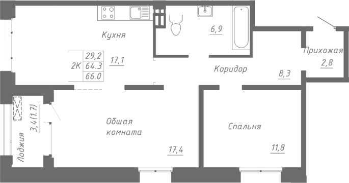 Продажа 2-комнатной в&nbsp;жилом комплексе «Гренландия»
