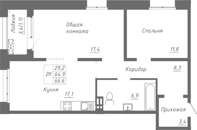 Продажа 2-комнатной в&nbsp;жилом комплексе «Гренландия»