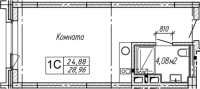 1-комнатная студия в жилом комлексе «Апарт-отель Gagarin City (Гагарин Сити)»