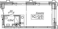 1-комнатная студия в жилом комлексе «Апарт-отель Gagarin City (Гагарин Сити)»