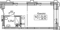 1-комнатная студия в жилом комлексе «Гагарин Сити»