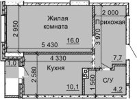 1-комнатная в жилом комлексе «Столетов»
