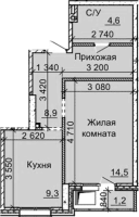 1-комнатная в жилом комлексе «Столетов»