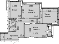 3-комнатная в жилом комлексе «Столетов»