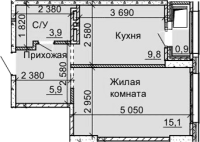 1-комнатная в жилом комлексе «Столетов»