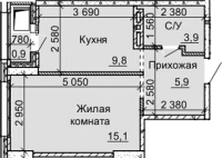 1-комнатная в жилом комлексе «Столетов»