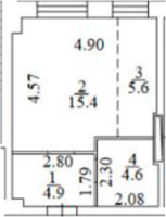 1-комнатная студия в жилом комлексе «Оазис»