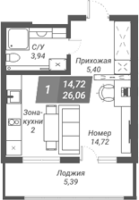 1-комнатная студия в жилом комлексе «Ворошилов»