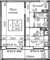 1-комнатная в жилом комлексе «Аквамарин»