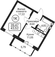 1-комнатная в жилом комлексе «Пегас»
