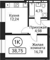 1-комнатная в жилом комлексе «Пегас»