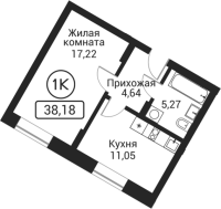 1-комнатная в жилом комлексе «Пегас»