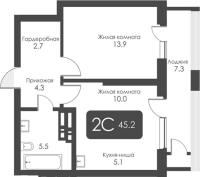 2-комнатная в жилом комлексе «City Towers»
