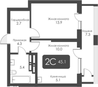 2-комнатная в жилом комлексе «City Towers»