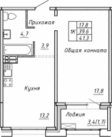 1-комнатная в жилом комлексе «Гренландия»