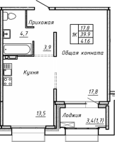 1-комнатная в жилом комлексе «Гренландия»