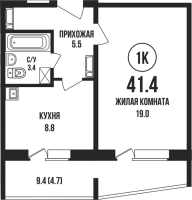 1-комнатная в жилом комлексе «Династия»
