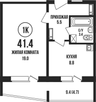 1-комнатная в жилом комлексе «Династия»