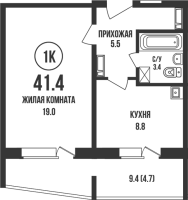 1-комнатная в жилом комлексе «Династия»