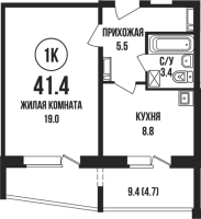 1-комнатная в жилом комлексе «Династия»