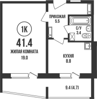 1-комнатная в жилом комлексе «Династия»