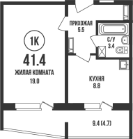 1-комнатная в жилом комлексе «Династия»