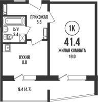 1-комнатная в жилом комлексе «Династия»