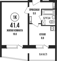 1-комнатная в жилом комлексе «Династия»