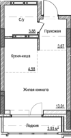 1-комнатная студия в жилом комлексе «Чацкий»