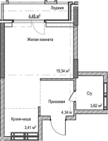 1-комнатная студия в жилом комлексе «Чацкий»