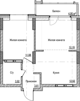 2-комнатная в жилом комлексе «Чацкий»