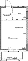 1-комнатная студия в жилом комлексе «Чацкий»